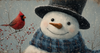 HMK1789L SNOWMAN AND CARDINAL