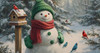 HMK1791L SNOWMAN WITH BIRDHOUSE