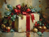 HMK1347 WHITE WINTER GIFT BOX FRAME