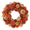 18in YELLOW RUST & ORANGE VELVET PUMPKIN WREATH