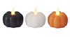 ASST 2.5in WAX PUMPKIN LED FLICKER FLAME CANDLE W/TIMER (EACH)