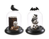ASST BAT & CROW LED HALLOWEEN GLASS CLOCH W/TIMER (EACH)