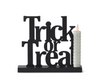 7in GLITTERED CUTOUT TRICK OR TREAT W/LED CANDLE