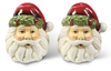 3.5 IN SANTA FACE CERAMIC SALT & PEPPER SET