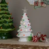 12 IN WHITE CERAMIC TREE W/ HOLIDAY LIGHTS