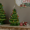 14 IN CERAMIC CHRISTMAS TREE W/COLORED LIGHTS