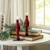 SET/2 7.5IN 3D FLAME RED NUTCRACKER TAPER CANDLES