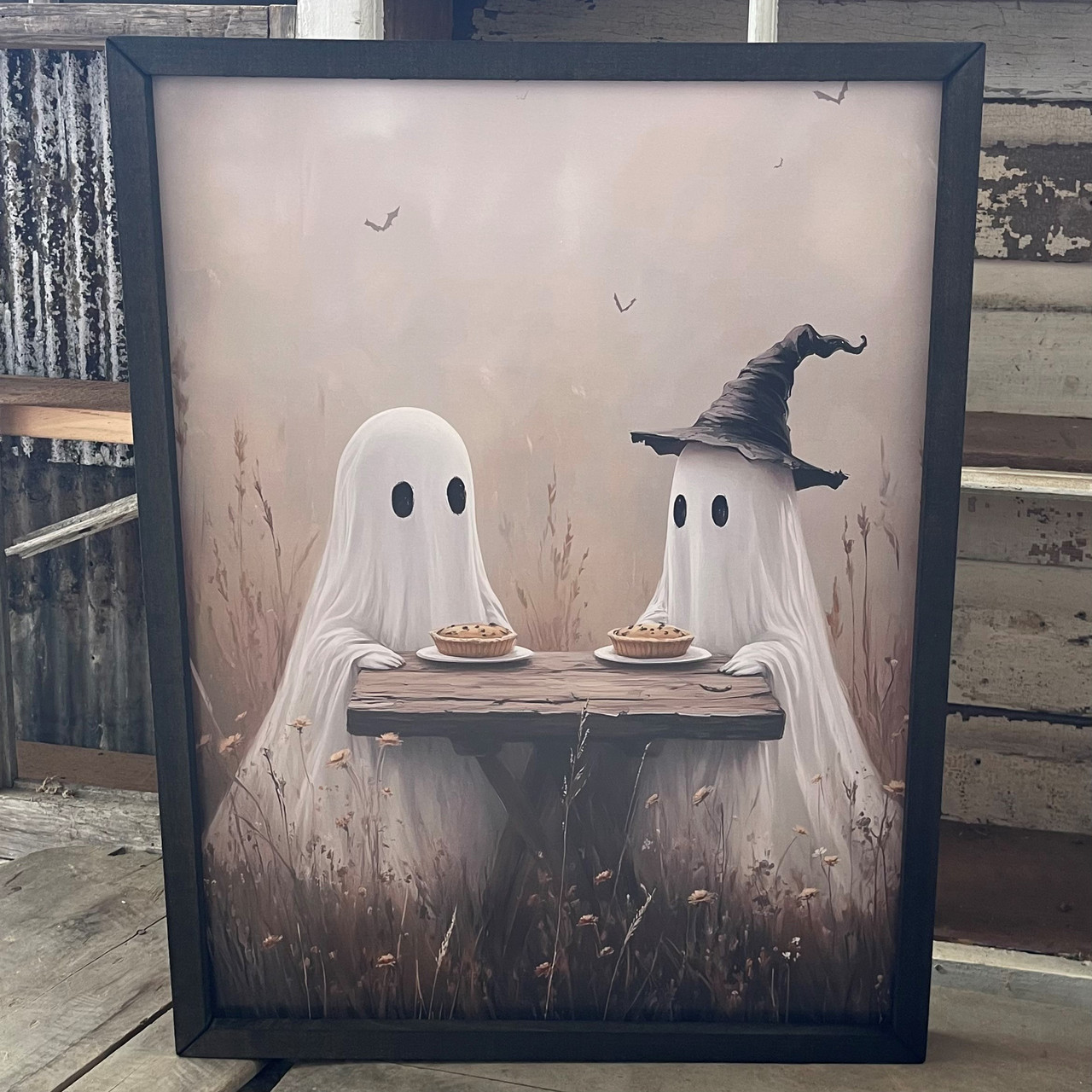 HMK146 Fall Ghost Picnic Box Frame - JanMichaels Art and Home