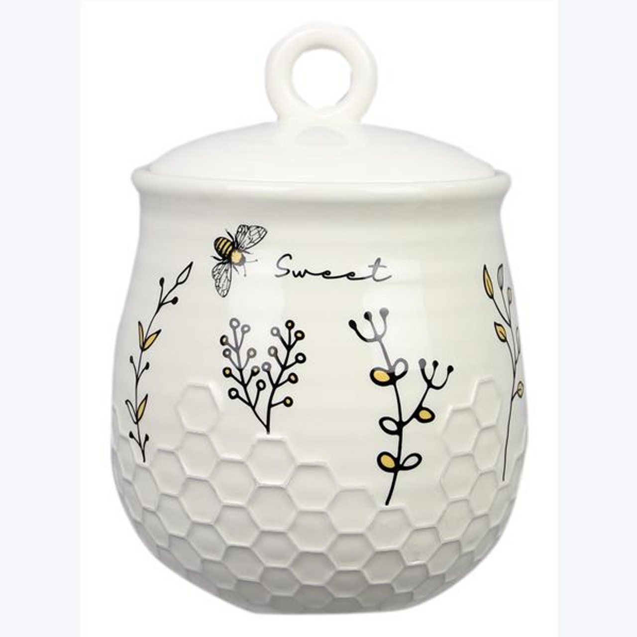 HONEY BEE CERAMIC COOKIE JAR - JanMichaels Art and Home