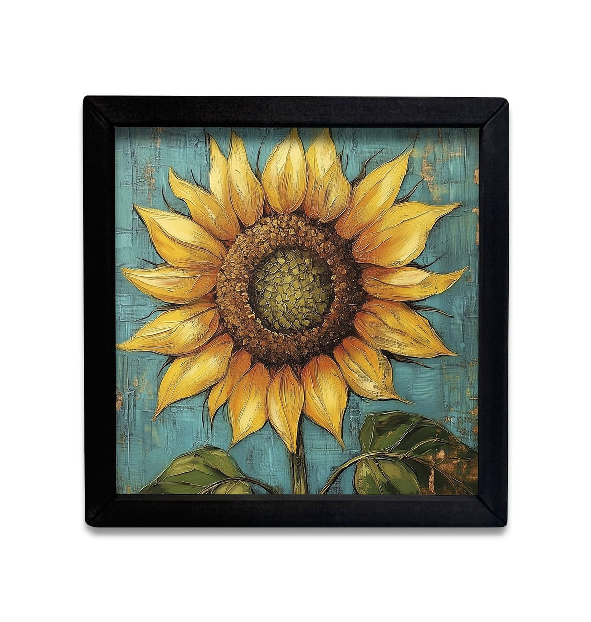 Vibrant HMK221 Painted Sunflower Box Frame - Stylish Home Decor