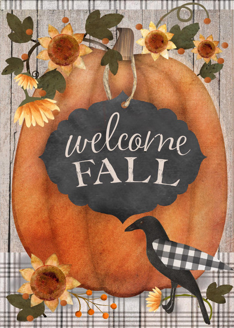 BLK-BA1859 Pumpkin and Crow Greetings Picture