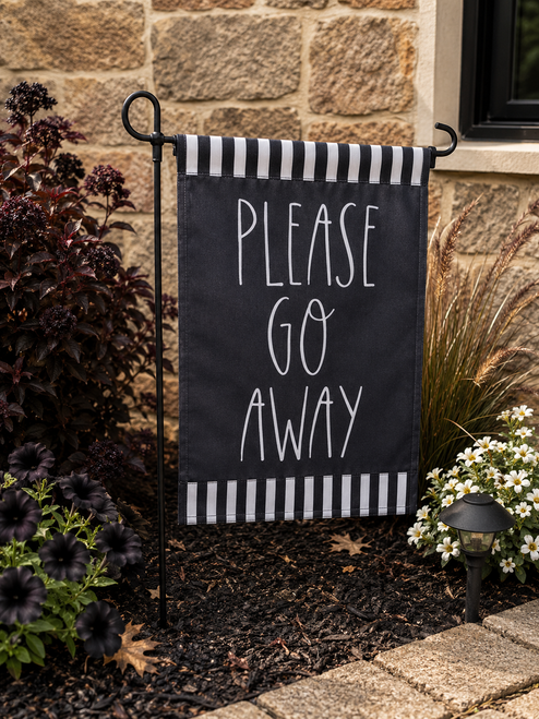Go Away Garden Flag ON SALE!