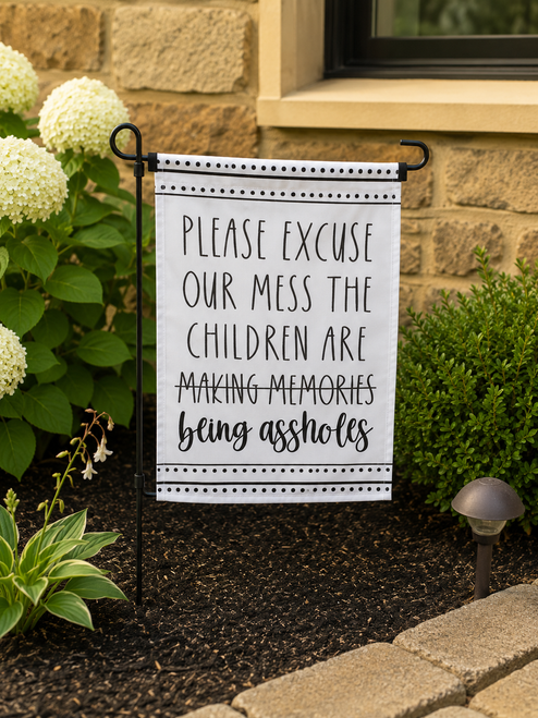 Our Mess Garden Flag ON SALE!