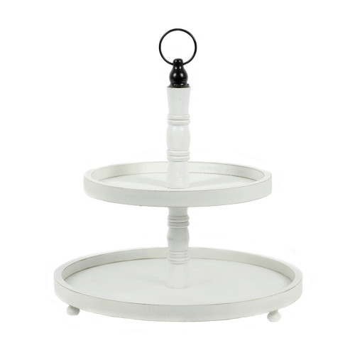 Two Tier Tray White