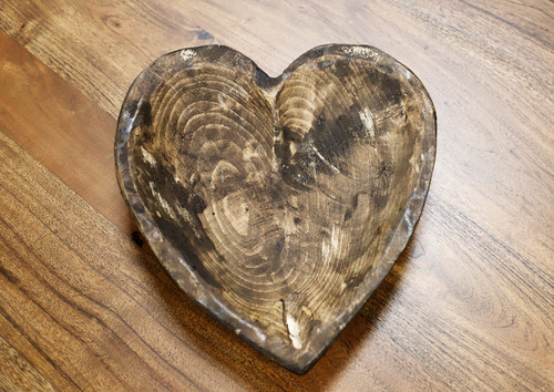 Large Heart Wood Bowl