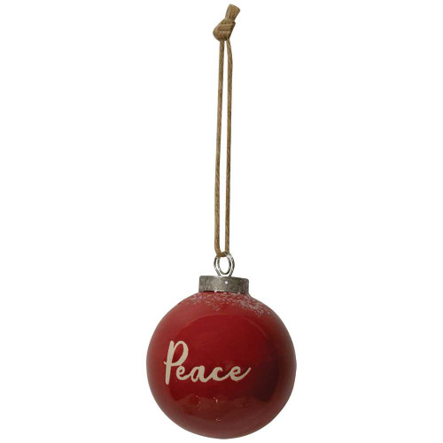 Red Ceramic Ornament "Peace"
