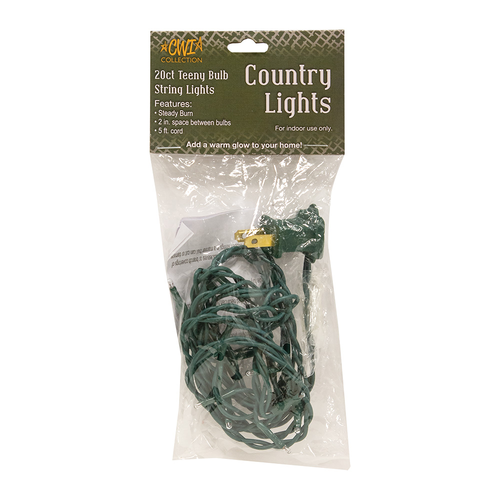 TEENY LIGHTS, GREEN CORD, 20CT FINAL SALE