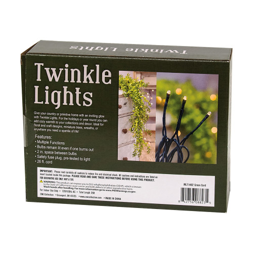 TWINKLE LIGHTS, GREEN CORD, 140 CT