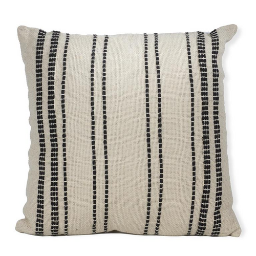 Recycled Cotton Variated Striped Square Pillow