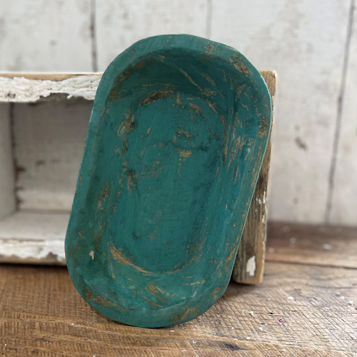 10" Dark Green Latina Wood Bowl