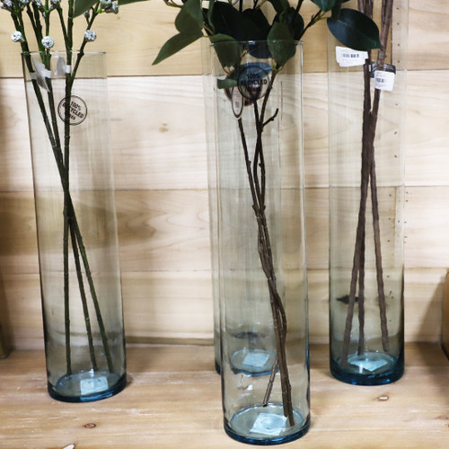 TALL THIN VASE RECYCLED GLASS