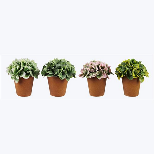 Artificial Plants in Terracotta-Like Pots, 4 Ast.