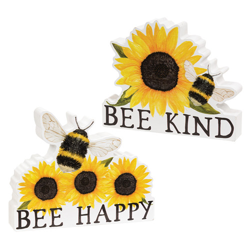 Bee Kind/Happy Bee & Sunflower Block, 2 Asstd.