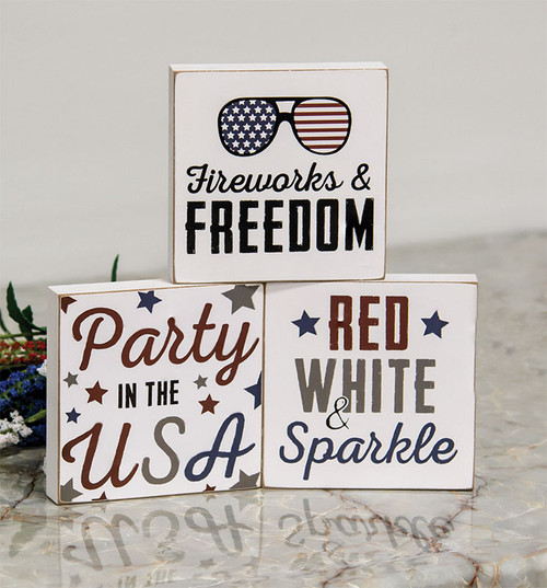 Fireworks & Freedom Square Block (SET OF 3)