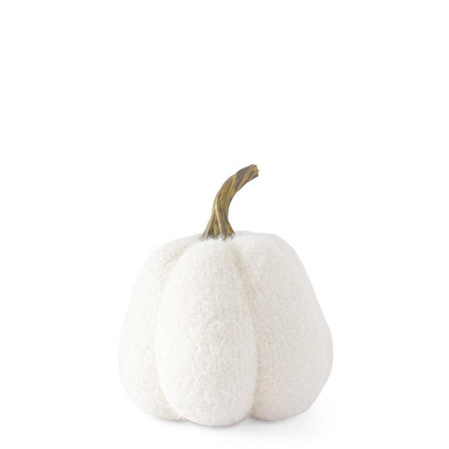 5.5 Inch Fuzzy White Knit Gourd w/Resin Stem