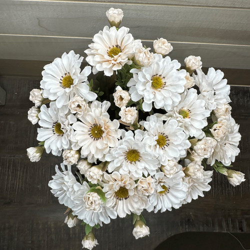15 Inch White Mum Bush