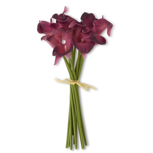 14 inch Real Touch Fuchsia Calla Lily Bundle (12 Stems)