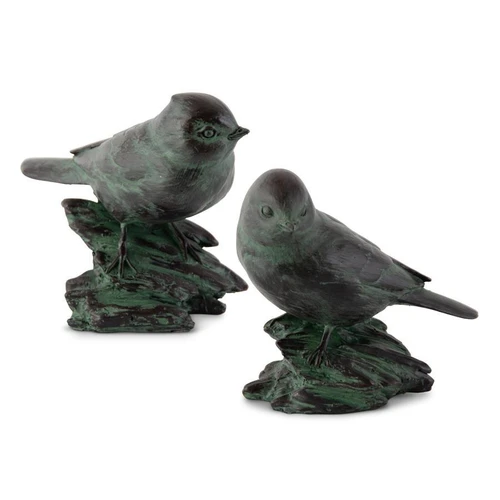 Assorted Resin Patina Green Birds