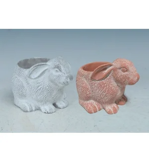 2/A CEMENT RABBIT POT 8L