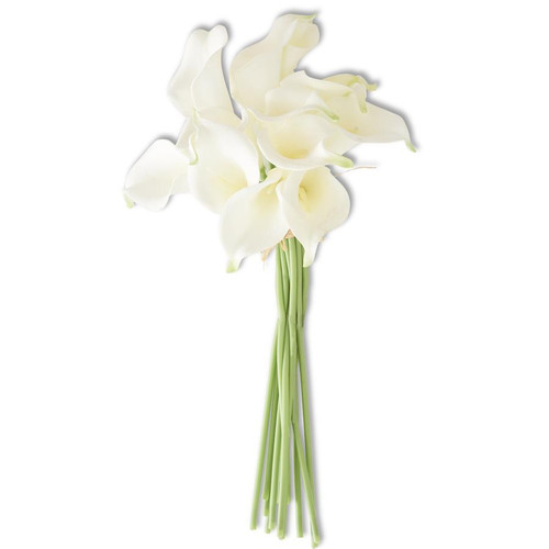14 Inch Real Touch White Calla Lily Bundle (12 Stems)