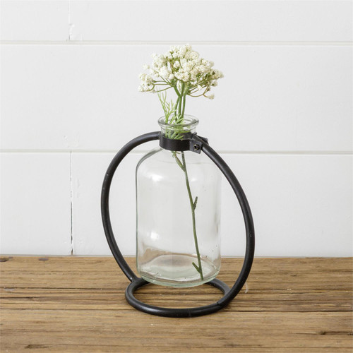 Stem Vase With Metal Stand, Sm