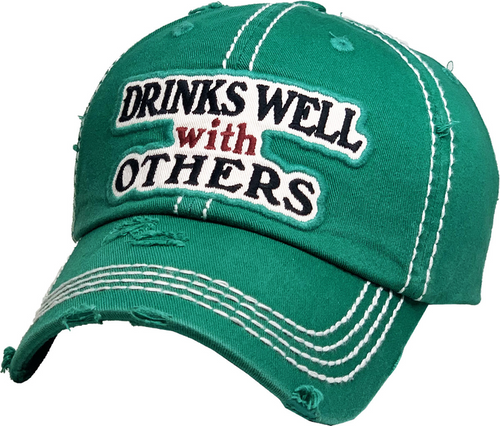 DRINKS WELL WITH OTHERS VINTAGE BALLCAP