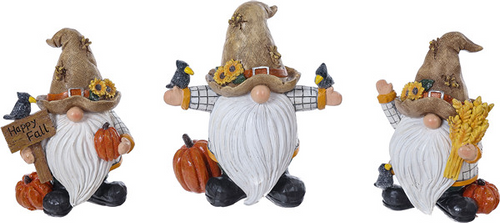 Rsn Fall Gnome Wheat/Crow 3 Asst