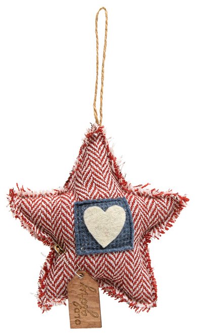 Mini Striped Fringe Old Glory Star Ornament