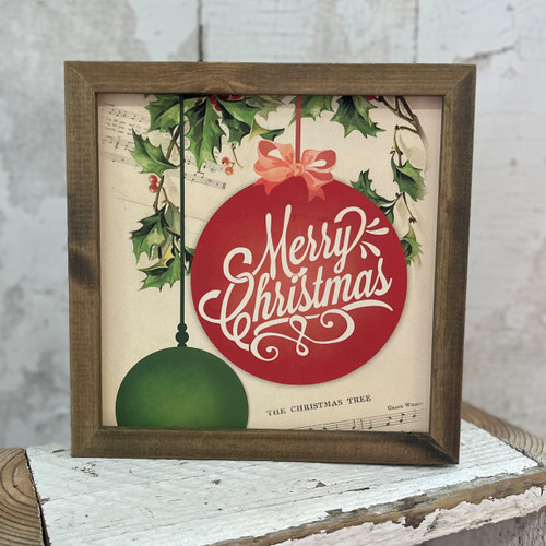 Merry Christmas Ornament Framed Canvas Print