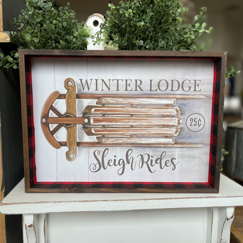 Winter Lodge Framed Canvas