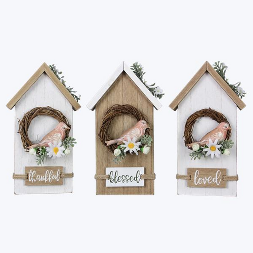 WOOD HBIRD HOUSE TABLETOP (EACH)