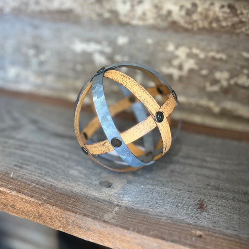 Rust / Galvanized Sphere - Small 4"