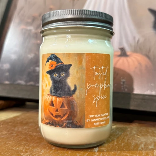 Toasted Pumpkin Spice Soy Mason Art Label