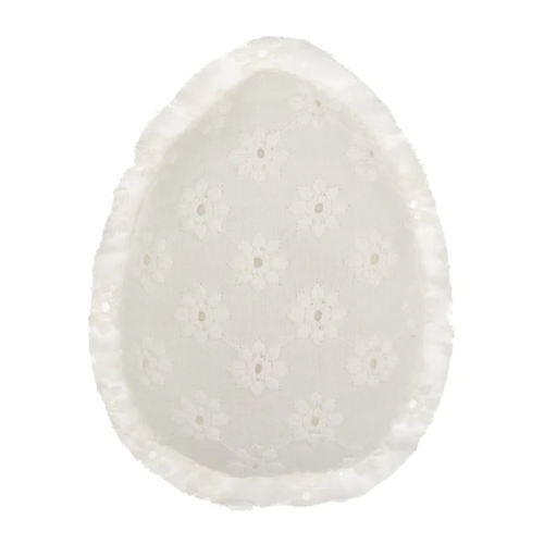 White Eyelet Fabric Egg