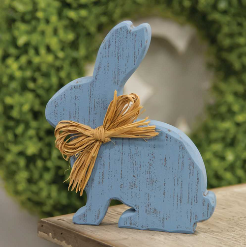 Distressed Blue Sitting Chunky
Bunny