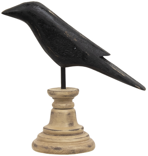 Wooden Crow Pedestal, Small