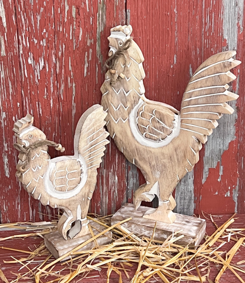 Wooden Rooster 6.5x10in