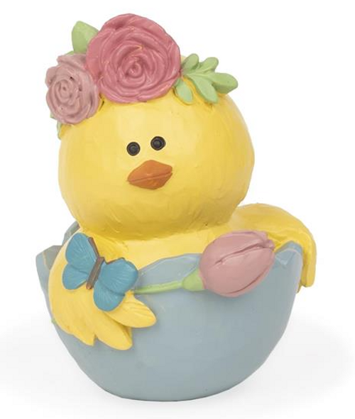 Spring Chick In Blue Eggshell