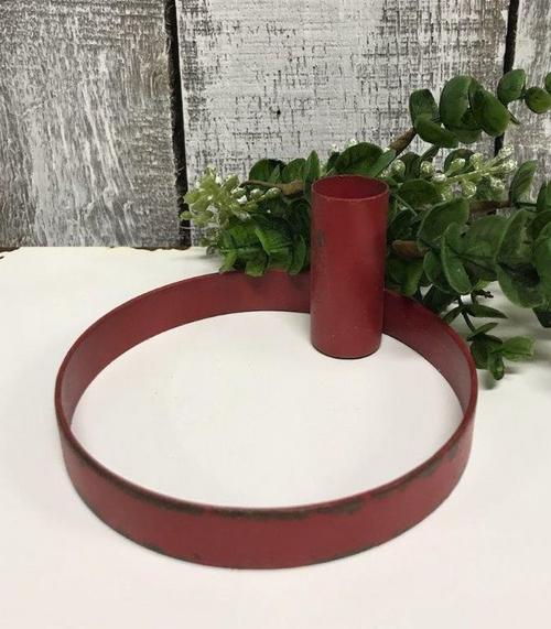 RED CIRCULAR TAPER CANDLE HOLDER