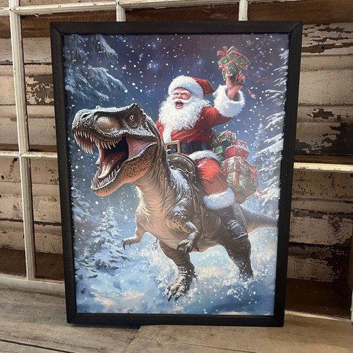 HMK094 Dino Santa Box Frame - JanMichaels Art and Home
